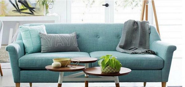 Sofa văng nỉ xanh nhạt