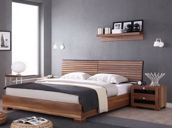 Giường ngủ 1m2 bằng gỗ óc chó