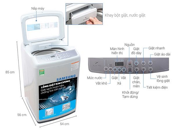 Review Máy Giặt Mini Samsung Cửa Trên Wa72H4000Sw